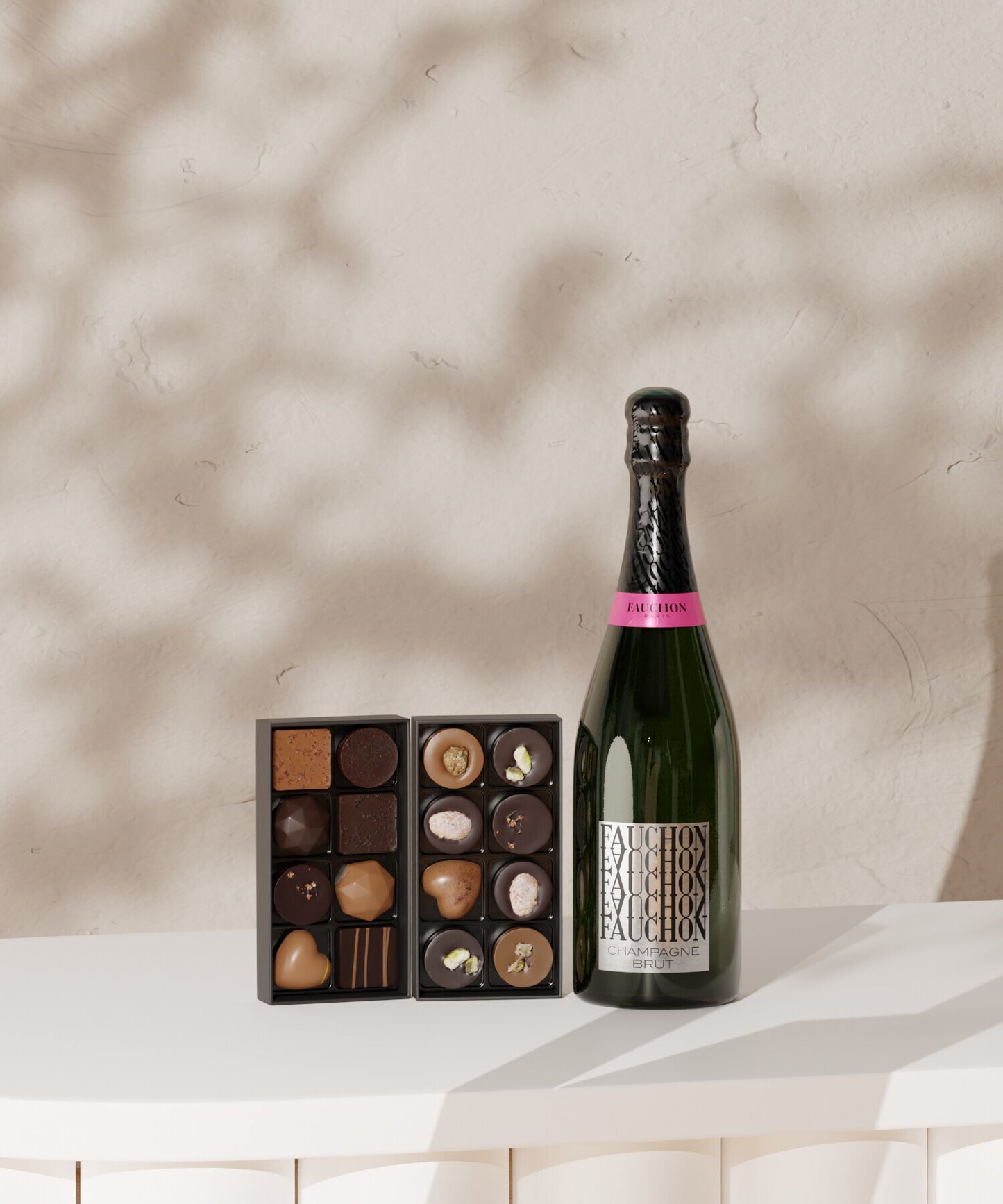 8 Ganaches et 8 pralinés & 75cl de Bulles Fines