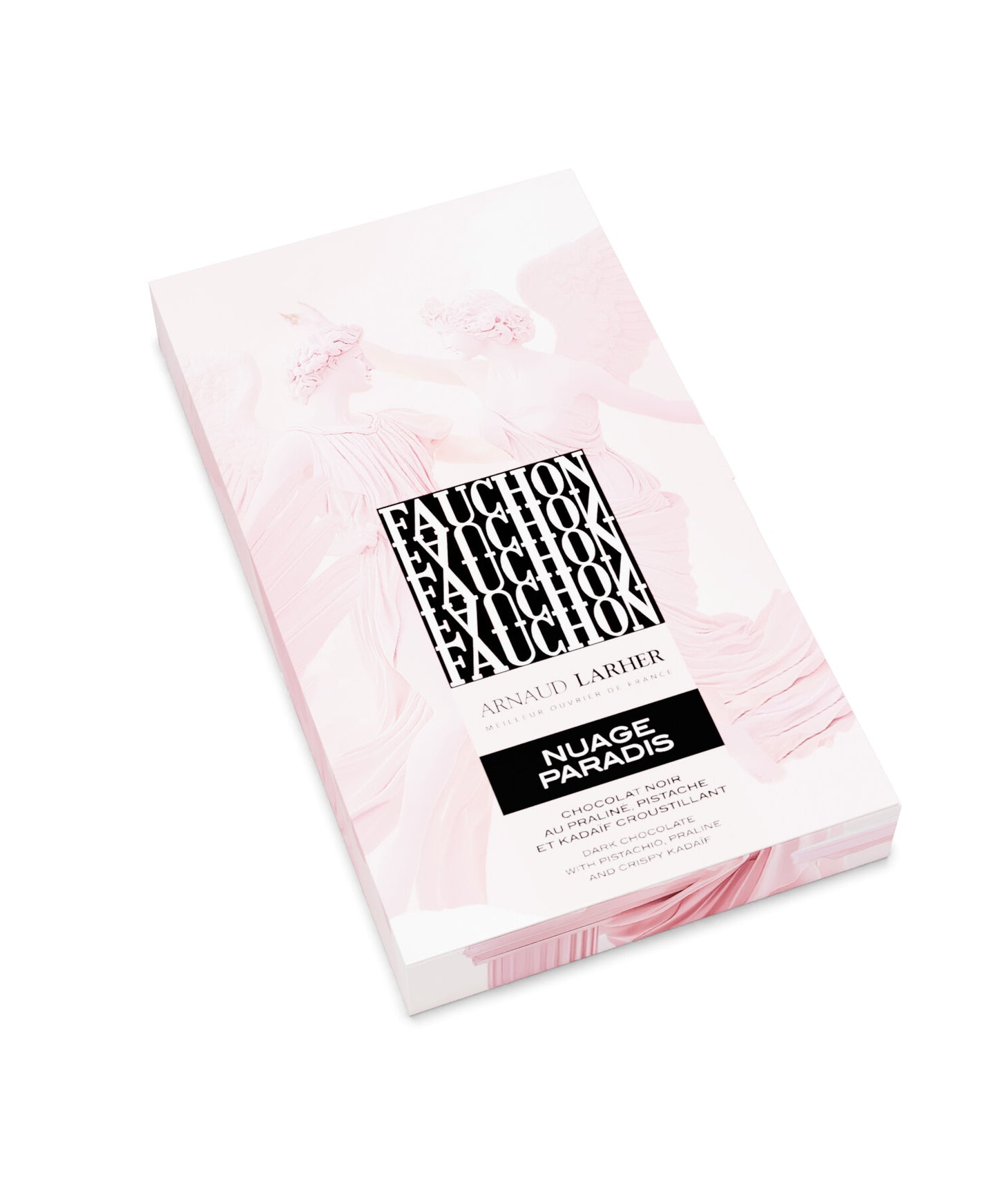 Tablette nuage paradis - chocolat noir au praliné, pistache et kadaïf croustillant