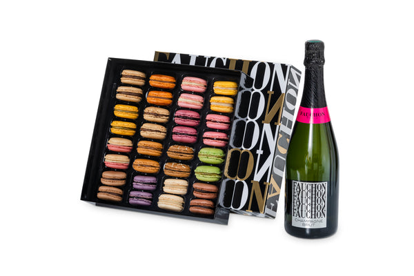 DUO boite de 32 macarons + Champagne Brut Fauchon 75cl RD