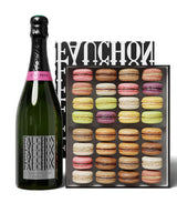 Box of 32 macarons & FAUCHON brut champagne