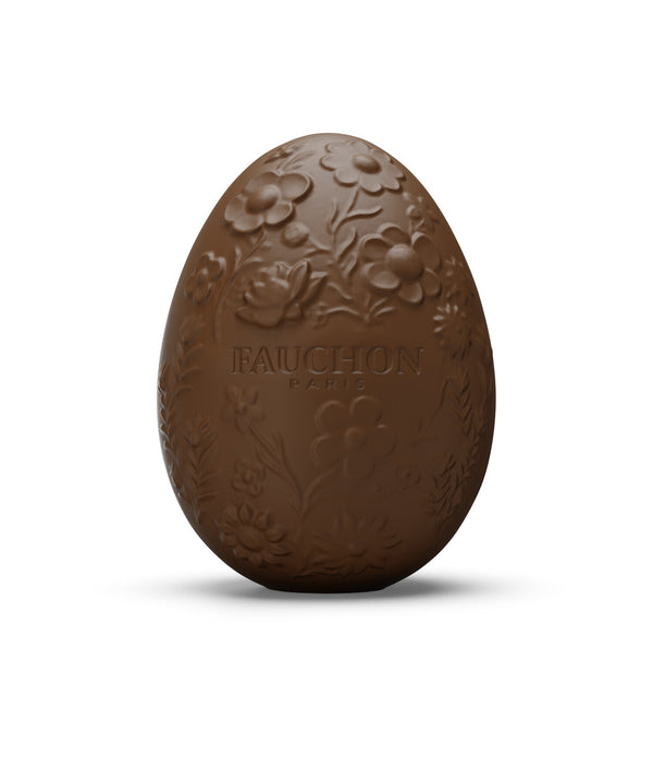 Grand œuf de Pâques gravé FAUCHON au chocolat au lait 15 cm