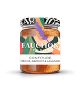 Confiture pêche, abricot et lavande