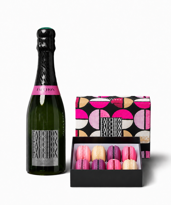 Coffret 8 macarons & demi champagne FAUCHON brut