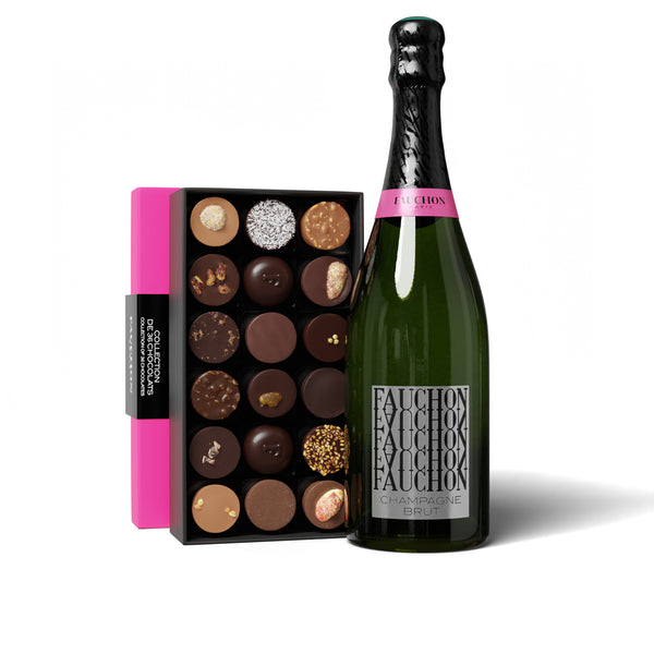 DUO ECRIN DE 36 CHOCOLATS ET CHAMPAGNE FAUCHON BRUT 75CL RD