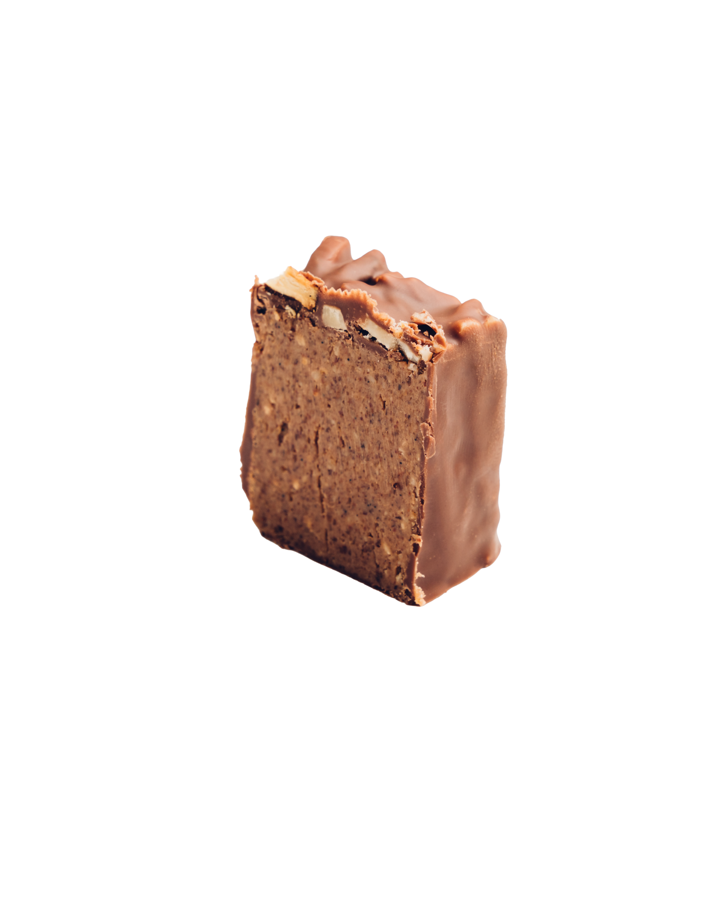 Old-fashioned praline bite, dark chocolate