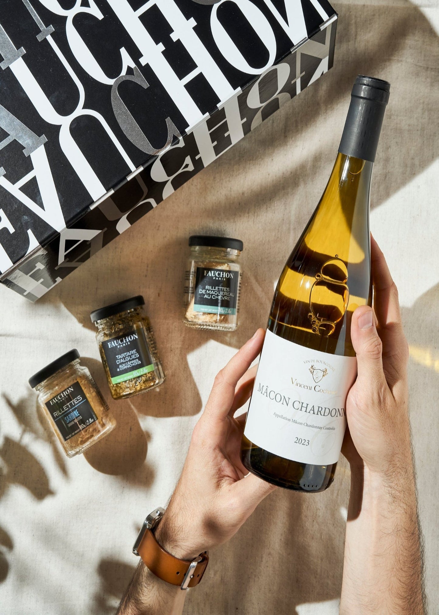 Coffret vin blanc et rillettes de la mer