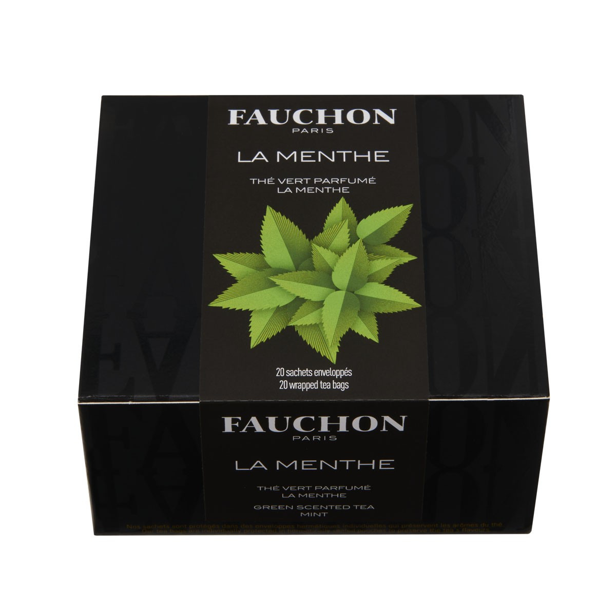 Boite de 20 sachets de thé vert parfumé à la Menthe