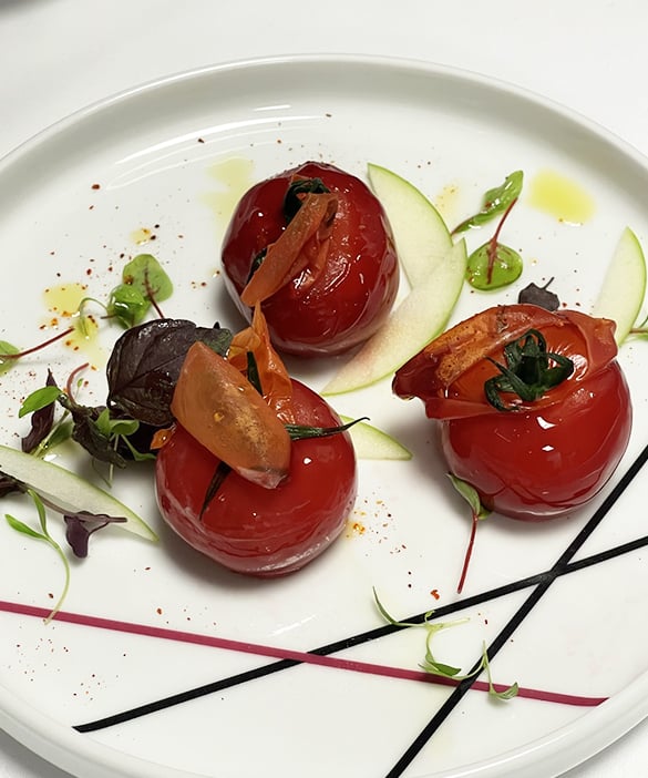 Recipes Love Tomato with Crabmeat in Hibiscus jelly